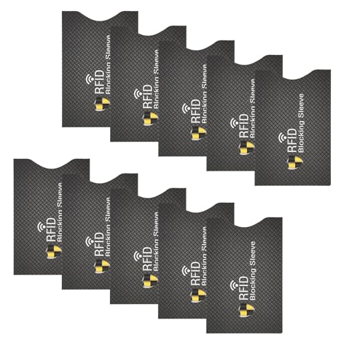 Catime 10 Stück RFID Blocker Kartenhülle, RFID Schutzhülle Kreditkarten, Diebstahlsichere Kartenschutz, Sicherheitshülle für EC-Karten, Ausweisschutz für Damen Herren Bankkarten VisaAusweis (Schwarz) von Catime