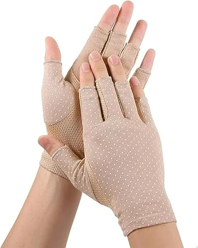 CaySep Fingerlose rutschfeste Sonnenblock-Handschuhe für Damen, Sommer, UV-Schutz, Fahrhandschuhe, Outdoor-Fahrradhandschuhe von CaySep