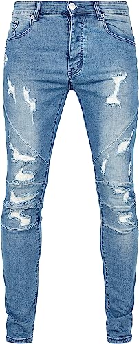Cayler & Sons Men's CS1144-C&S Paneled Denim Pants Jeans, Distressed mid Blue, 3032 von Cayler & Sons