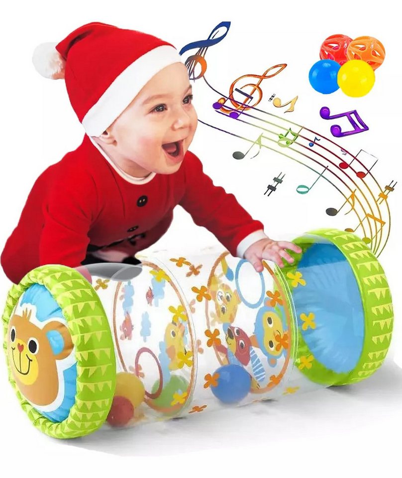Cbei Krabbelrolle Baby-Rolle Krabbelrolle Baby Krabbelspielzeug krabbelhilfe, (1-tlg., Baby-Anfänger-Krabbelspielzeug mit Bällen und Glöckchen), Aufblasbares Baby-Rollerspielzeug, Krabbelspielzeug für Babys von Cbei