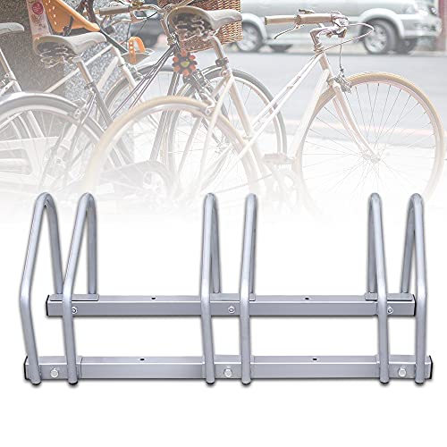 Cecaylie Fahrradständer Für 3 Fahrräder Bodenständer Abstellständer Mehrfachständer Geeignet für Fahrräder von 35-55 cm Stellplatz 30cm verzinktem Stahl Passt auf die meisten Fahrräder 70.5x32x26 cm von Cecaylie