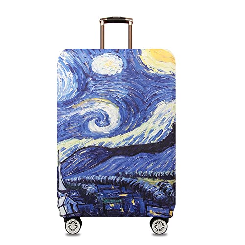 Cecey-jdz Reisegepäckabdeckung Kofferschutz - Van Goghs Sternennacht-Aufdruck, Stretch-Gepäck-Trolley-Hülle, 45,7–81,3 cm, Elastischer Kofferraumkoffer, Kofferhülle, Reisezubehör, XL von Cecey-jdz