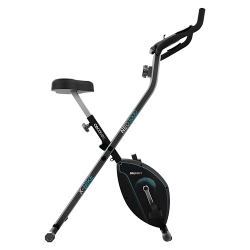 Cecotec Klapp-Heimtrainer mit 3 kg Schwungrad Drumfit X-Bike 3000 Neo, LCD-Bildschirm, variable Magnetwiderstand, bequemer Sattel und Griffe, Tablet-Halterung und Räder von Cecotec