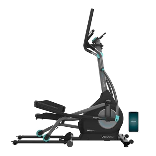 Cecotec Faltbare Ellipsentrainer mit APP Drumfit Elliptical 8000 Motor Pro, Motorisch Einstellbarer Magnetwiderstand, Bildschirm und Gerätehalter, 8 kg Schwungrad, Pulsmesser, Schrittlänge 40 cm von Cecotec