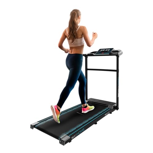 Cecotec Faltbares Laufband DrumFit WayHome 1200 Sprint. 600 W, 1-12 km/h, 12 Programme, LCD-Bedienfeld, Lauffläche 100x40 cm, Räder und Halterung für Geräte von Cecotec