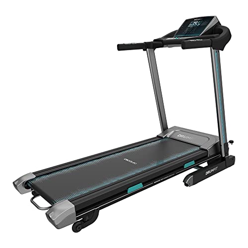 Cecotec Faltbares Laufband DrumFit WayHome, Neigung, Massagegürtel, Hanteln und Schaumstoffstangen, 1-18 km/h, 12 Programme, Breite Lauffläche von Cecotec