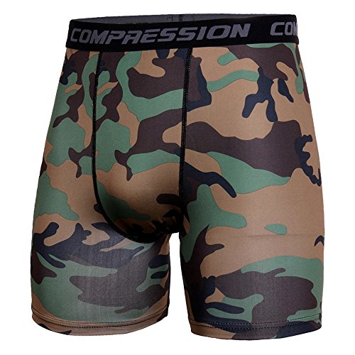 Celucke Funktionsshorts Herren Camouflage Lauftights Kompressionsshorts Laufshorts Kurze Sporthose Trainingsshorts Kompressionshose Fitness Running Gym Sport Tights von Celucke