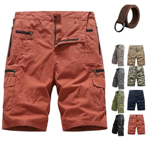Men's Outdoor Sporty Fitness Multifunctional Shorts, Multifunctional Tactical Cargo Shorts for Men (Orange,3XL) von Cemssitu