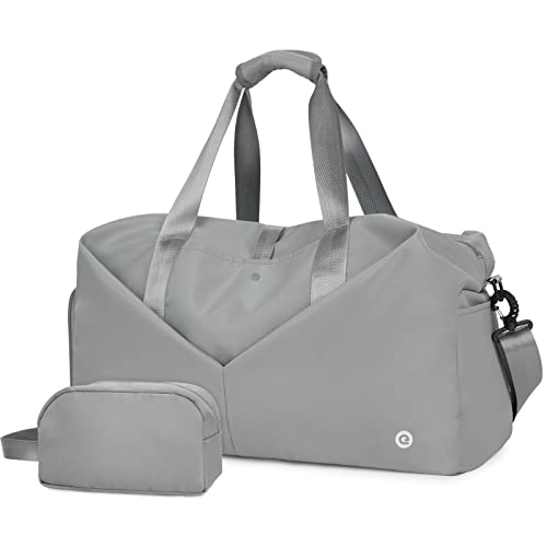 Ceneda 50,8 cm Sporttasche mit Nassfach Schuhfach Tragbare Übernachtung Wochenendtasche Reisetasche Yogatasche für Frauen, Hellgrau von Ceneda