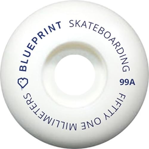 Centrano Unisex – Erwachsene Blueprint Mini Heart Skateboard Rollen, Weiss, 51mm von Centrano