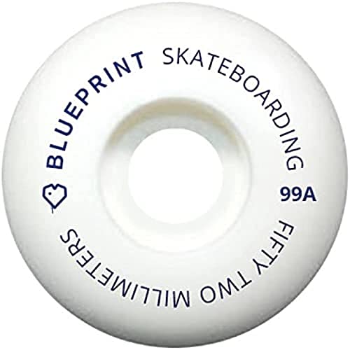 Centrano Unisex – Erwachsene Blueprint Mini Heart Skateboard Rollen, Weiss, 52mm von Centrano