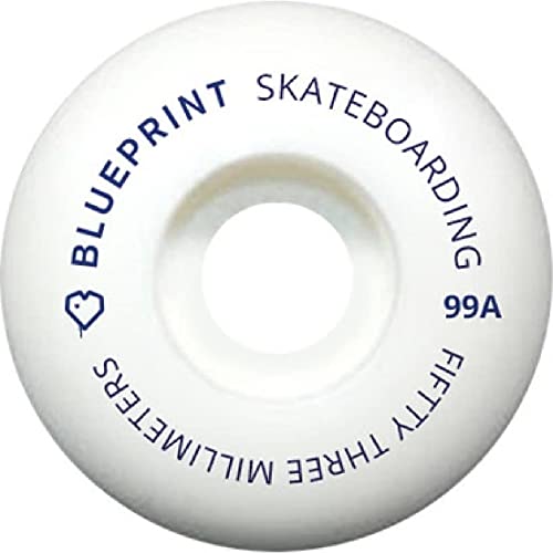 Centrano Unisex – Erwachsene Blueprint Mini Heart Skateboard Rollen, Weiss, 53mm von Centrano