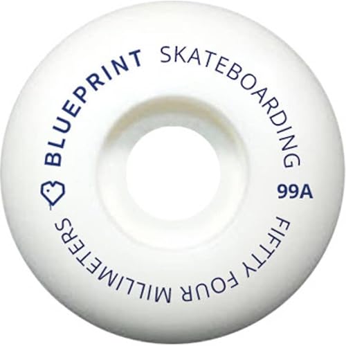 Centrano Unisex – Erwachsene Blueprint Mini Heart Skateboard Rollen, Weiss, 54mm von Centrano