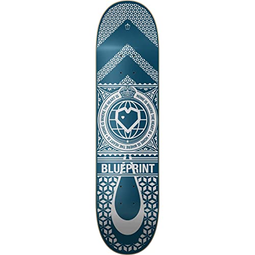 Centrano Unisex – Erwachsene Home Heart Skateboard Deck, Blau, 8" von Centrano