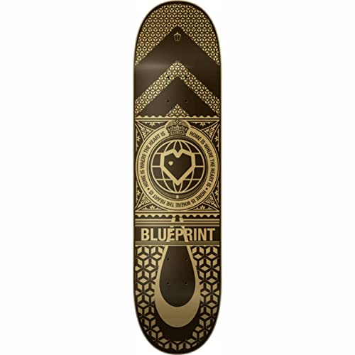Centrano Unisex – Erwachsene Home Heart Skateboard Deck, Schwarz/Gold, 8.125" von Centrano