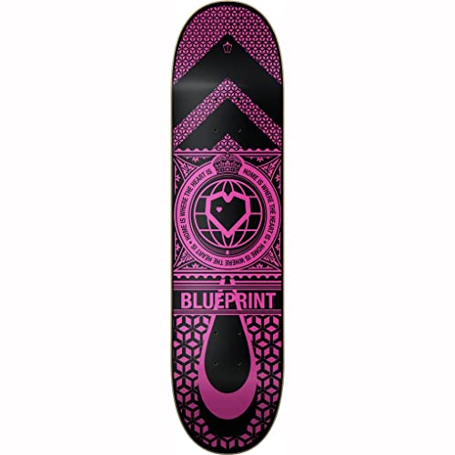 Centrano Unisex – Erwachsene Home Heart Skateboard Deck, Schwarz/Rosa, 7.875" von Centrano