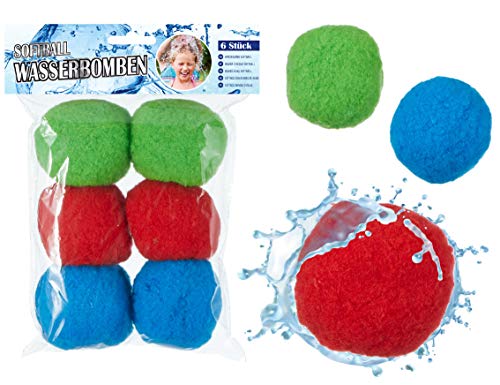 Cepewa 6X Softball Wasserbomben wiederverwendbare Wasser Ball Wasserbälle rot blau grün draußen Sommer von Cepewa