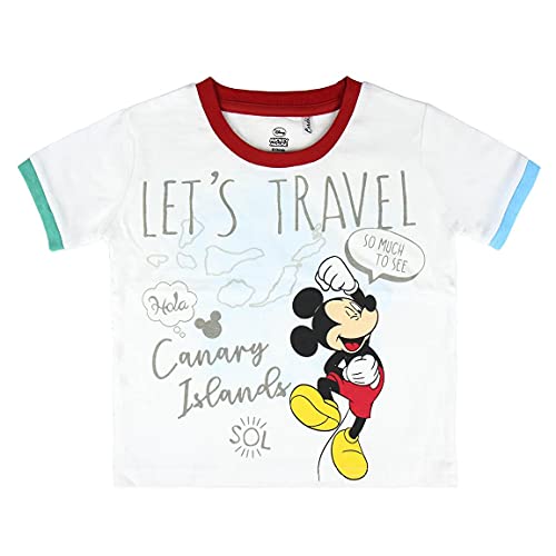 Cerdá Jungen Camiseta Corta Single Jersey Mickey T-Shirt mit kurzen Ärmeln, weiß, 4 Años von Cerdá
