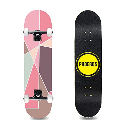 Cesulos Komplette Skateboards- Standard Skateboards für Anfänger, Jungs, Mädchen, Teenager- 78 x 20 cm Kanadischer Ahorn Cruiser Pro Skateboard, Skateboards von Cesulos