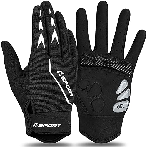 Cevapro Fahrradhandschuhe Herren Damen rutschfeste und stoßdämpfende Mountainbike Handschuhe mit Gel für Radsport Fitness Downhill (Schwarz, L) von Cevapro