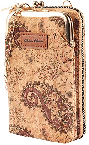 Cham Cham Handy-Mehrzweck-Tasche unter 8 Zoll mit Geldbörse Kork 19 x 11,5 x 4,5 cm Retro Brieftasche 3610004 (Mehrfarbig Ornament) von Cham Cham