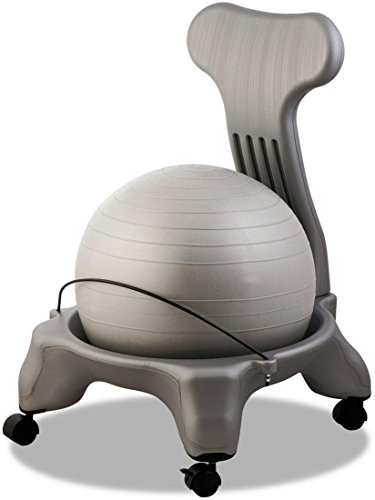 Champion Sports FitPro Gymnastikball-Stuhl, mit Rollen und Rückenstütze für Zuhause oder Büro, inkl. Handpumpe, Schwarz von Champion Sports