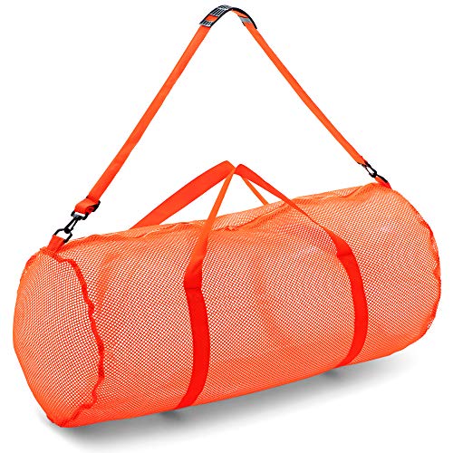Champion Sports Netz-Seesack mit Reißverschluss und verstellbarem Schultergurt, 38,1 x 91,4 cm, orangefarben, Mehrzwecktasche, übergroße Sporttasche für Ausrüstung, Sportausrüstung, Wäsche, von Champion Sports