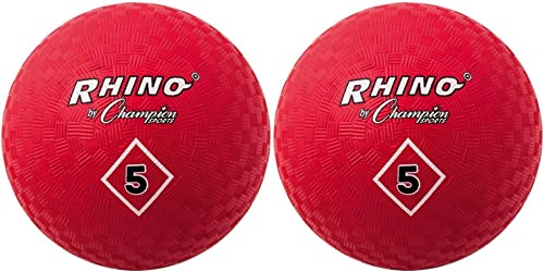 Champion Playground Gym Dodgeball Kickball 5" Nylon Wound 2-ply Red Ball (2Pack) von Champion