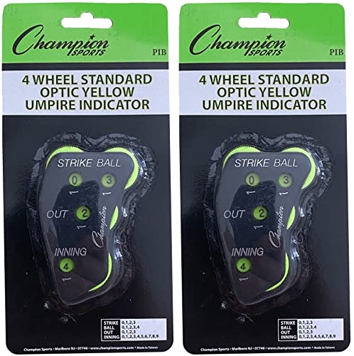 Champion Sports Umpire Indikator mit 4 Rädern, Standard-Look, Gelb, 2 Stück von Champion Sports