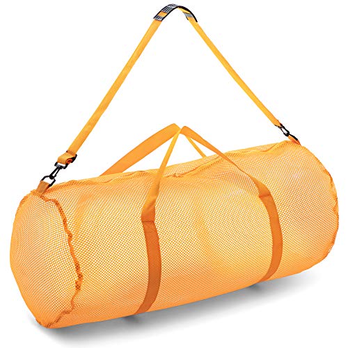 Champion Sports Mesh Duffle Bag mit Reißverschluss und verstellbarem Schultergurt, 38,1 x 91,4 cm, Gelb – Mehrzweck, übergroße Turnbeutel für Ausrüstung, Sportausrüstung, Wäsche – atmungsaktives von Champion Sports