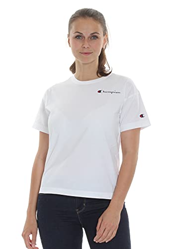 Champion Unisex Logo T Shirt, Wht, S EU von Champion