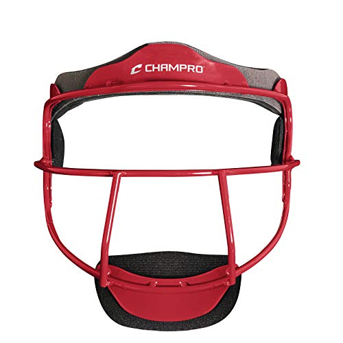 CHAMPRO The Grill Defensive Fielder's Protective Steel Frame Softball Gesichtsmaske, Scarlet, Youth von Champro