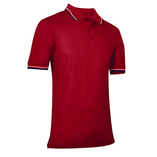 CHAMPRO Umpire Poloshirt für Erwachsene, Rot, Unisex-Erwachsene Herren, BSR1ARD3X, rot, Adult 3X-Large von Champro