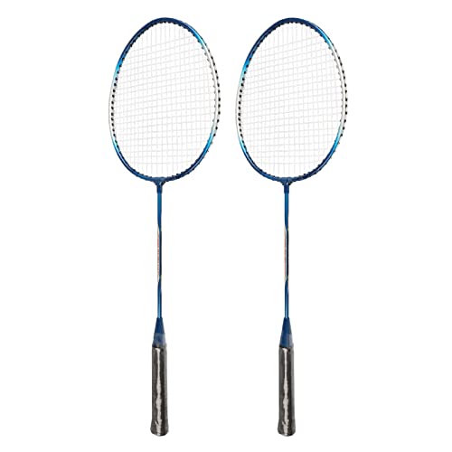Badmintonschläger-Set mit 2 Stück, Ersatz-Badmintonschläger-Set mit Bequemem Griff aus Eisenlegierung für 2 Spieler für das Fitnessstudio (Blau) von Changor