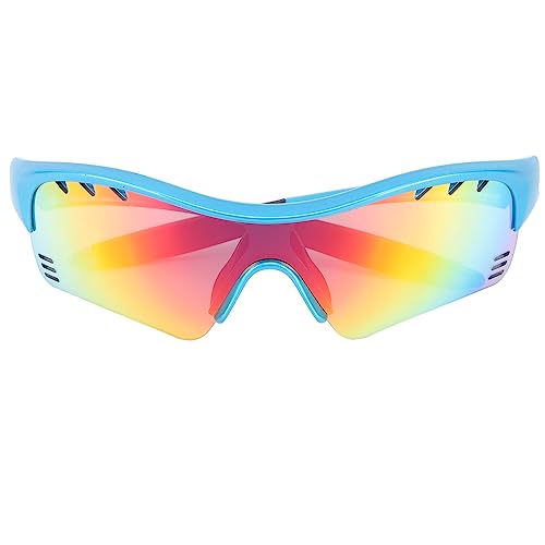 Changor Reitsonnenbrille, Leichte, Weiche, Flexible Sport-Sonnenbrille Zum Laufen für (Blauer Rahmen, rote Linse) von Changor