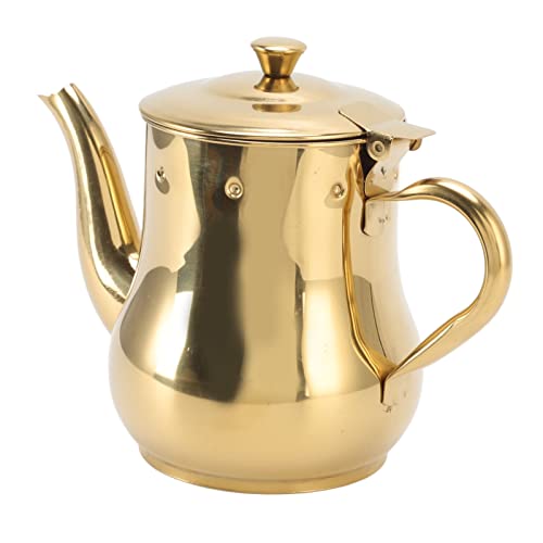 Teekanne, Mesh-Filter, ungiftiger Kaffee-Teekessel aus Edelstahl für Zuhause(Gold) von Changor