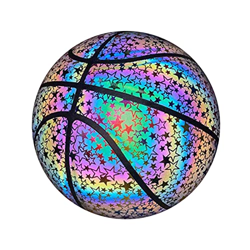 Leuchtender reflektierender Basketball | Leuchtender Korbball der Größe 7 für Nachtspiele | Holografischer Basketball für leuchtende Kameraaufnahmen | Ballgeschenke für Jungen, Mädchen, Männer und Fra von Chappal