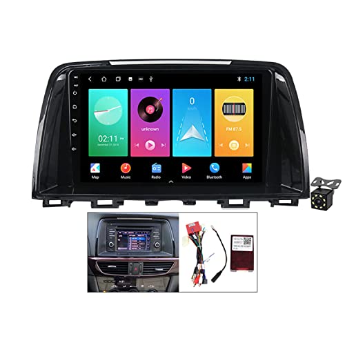 Charmstep 9 Zoll Autoradio Bluetooth Für Mazda 6 Ⅲ GL GJ 2012-2017 Android 11 Multimedia Player Stereo Mit GPS Navi/FM/USB/5G Wifi/4G/Lenkradkontrolle+Rückfahrkamera,M150s/2+32g/b von Charmstep