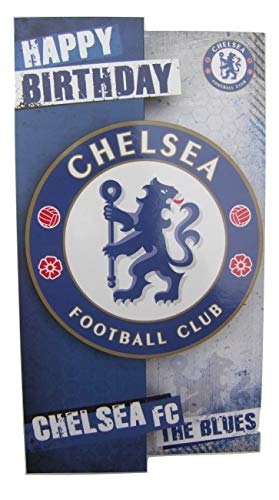 Chelsea FC CH139 Geburtstagskarte mit gestanztem Wappen von Chelsea F.C.
