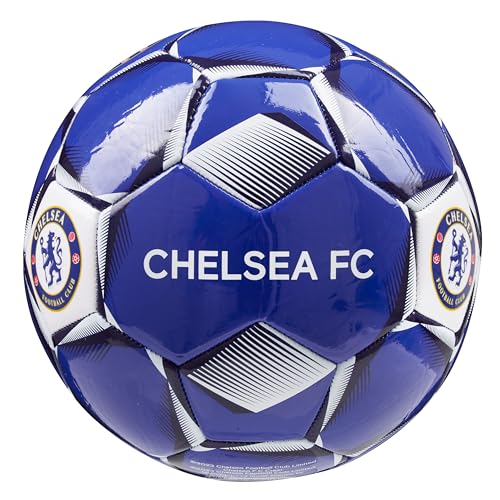 Chelsea FC Fussball Ball, Offiziell Lizenzierter Club Soccer Ball, Fussball Grösse 3, 4 oder 5 - Fussball Geschenke für Fans (Blau, Größe 4) von Chelsea