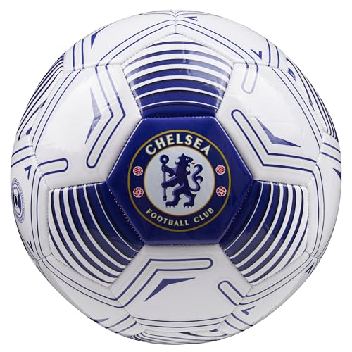 Chelsea FC Fussball Ball, Offiziell Lizenzierter Club Soccer Ball, Fussball Grösse 3, 4 oder 5 - Fussball Geschenke für Fans (Weiß/Blau, Größe 3) von Chelsea F.C.