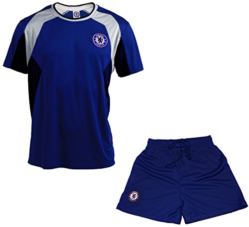 Kinder Trikot + kurze Hosen Chelsea – Offizielle Kollektion – Kindergröße, Jungen 12 Jahre blau von Chelsea F.C.