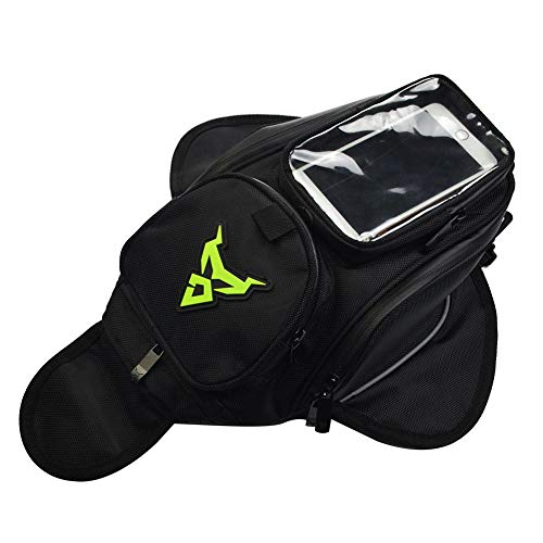 Chen0-Super Tanktasche für Motorräder & Motorräder mit starkem magnetischem GPS-Reise-Satteltasche, wasserdicht, Oxford, klein, Green label von Chen0-super