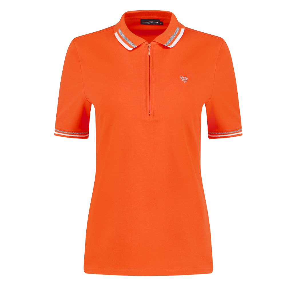 'Cherie Golf Damen Polo Lines Halbarm orange' von Cherie