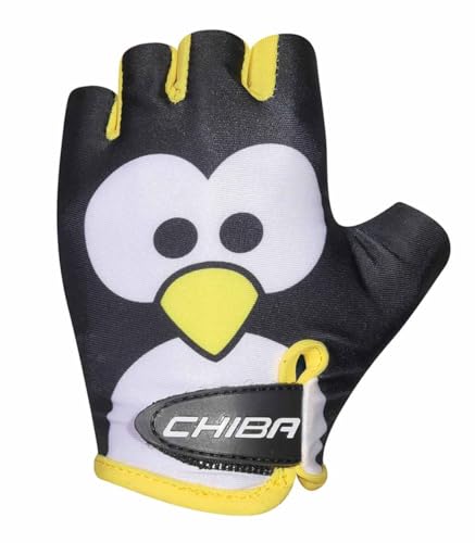 Chiba Cool Kids Pinguin Kinder Fahrrad Handschuhe kurz schwarz/weiß 2024: Größe: XS (6) von Chiba