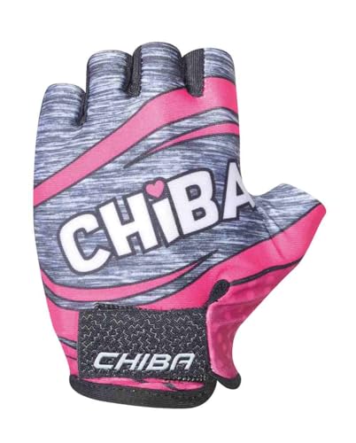 Chiba Kids Fahrrad Handschuhe kurz pink/grau 2024: Größe: XS (6) von Chiba