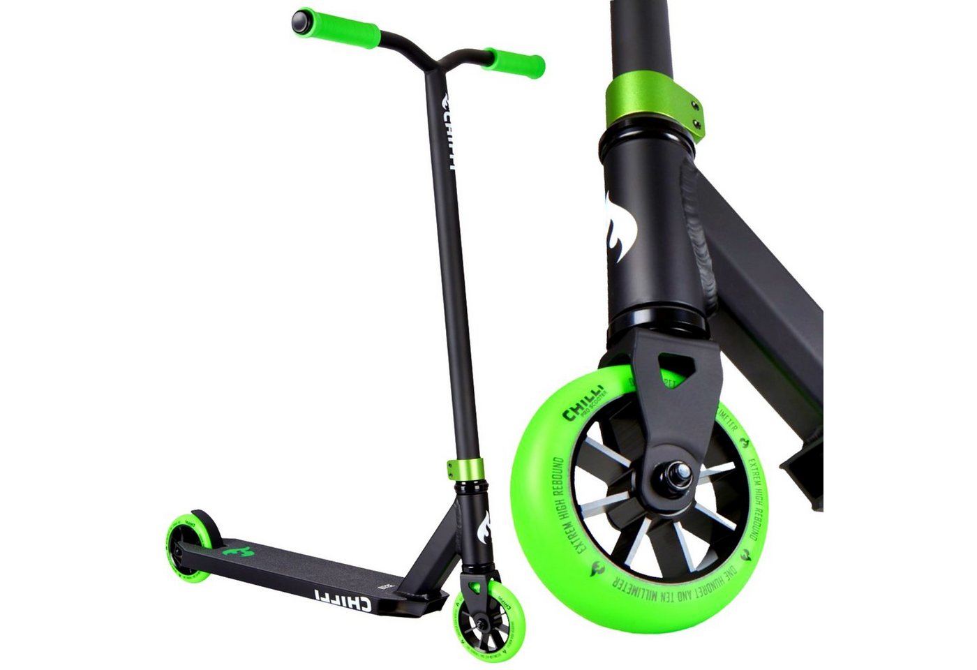Chilli Stuntscooter Chilli Pro Base Stunt-scooter H=82cm schwarz / grün von Chilli