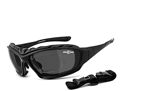 Chillout Rider® | Motorradbrille, Motorrad Sonnenbrille Bikerbrille, Multifunktionsbrille | beschlagfrei, winddicht, bruchsicher | inkl. Brillenclip (smoke) von Chillout Rider