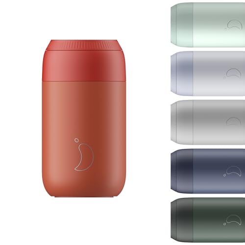 Chilly's Serie 2 Isolierter Kaffebecher - Doppelwandige Tasse mit Deckel - BPA-Freier Edelstahl - Maple Red, 340ml von Chilly's