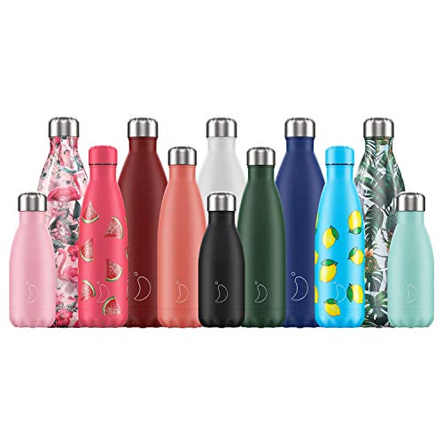 Chilly’s Wasserflasche B500BLPNK - Edelstal und wiederverwendbar - Auslaufsicher, schweißfrei - Baby Pink - 500ml von Chilly's